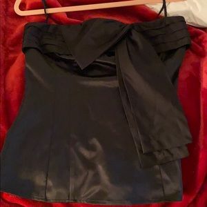 Black satin top